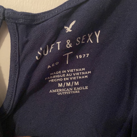 Off shoulder American eagle navy blue top - Picture 3 of 3